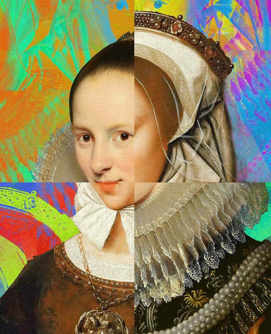 Lady Puzzled Portrait Brown Black Dress Modern Wall Art By Mineheart lady-puzzled-portrait-brown-black-dress-modern-wall-art-by-mineheart