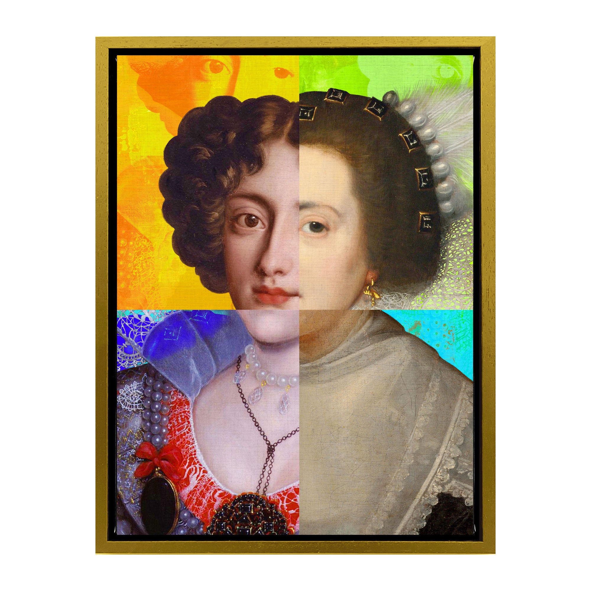 Lady Puzzled Portrait Red Purple Dress Mineheart Wall Art lady-puzzled-portrait-red-purple-dress-mineheart-wall-art