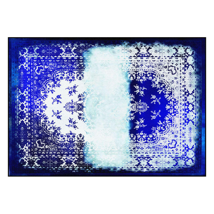 Kashan Remix Blue white Rug