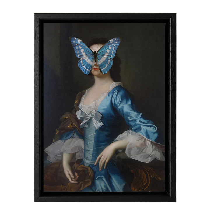 Young and Battaglia Portrait of Blue and White Butterfly on Lady