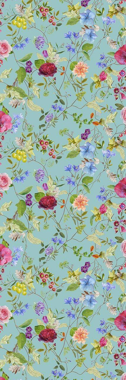 Carolyn Jenkins Meadow Pattern Flower Minty Green Wallpaper