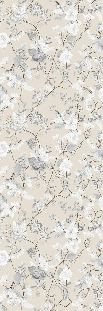 Carolyn Jenkins Meadow Pattern Flower Taupe Wallpaper