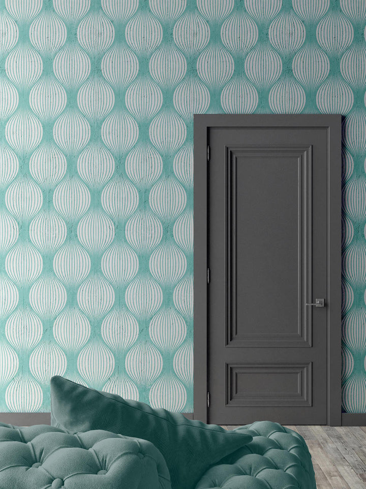 Emanuele Pangrazi Aquamarine Geometric Bulbs Wallpaper