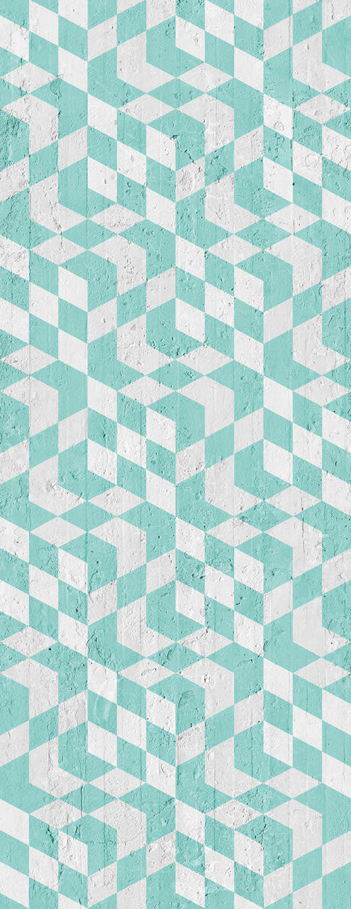 Emanuele Pangrazi Aquamarine Geometric Cubes Wallpaper