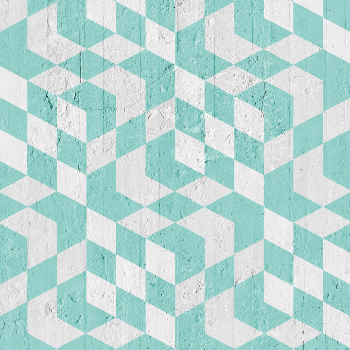 Emanuele Pangrazi Aquamarine Geometric Cubes Wallpaper