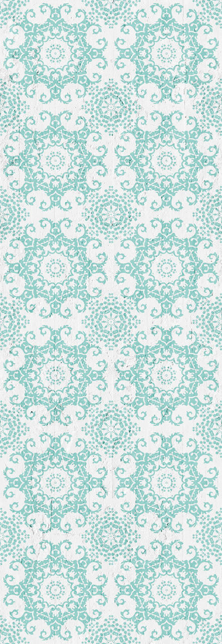 Emanuele Pangrazi Aquamarine Geometric Damask Wallpaper