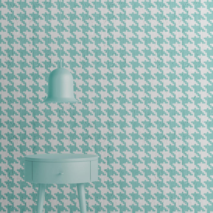 Emanuele Pangrazi Aquamarine Pied De Poule Wallpaper