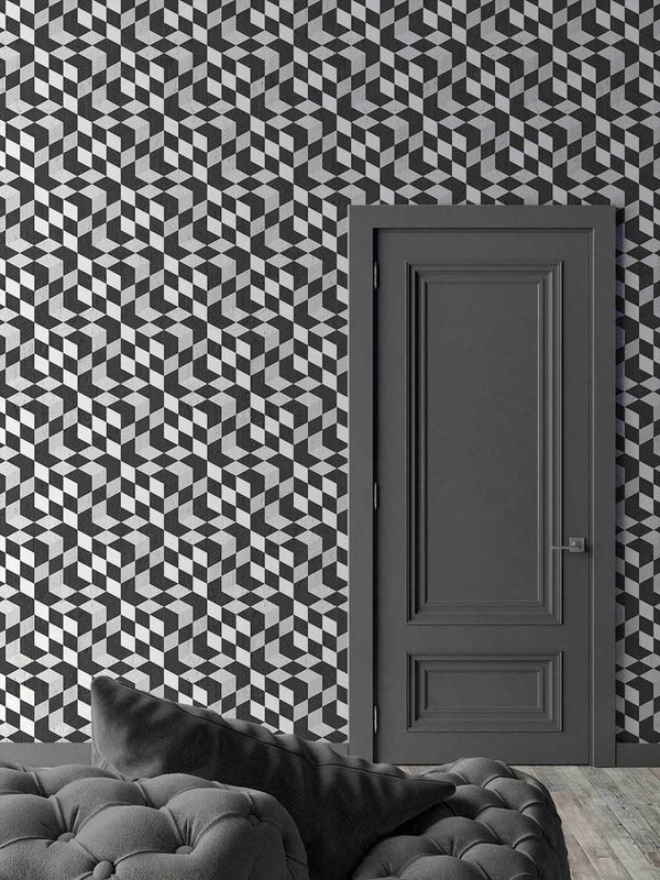 Emanuele Pangrazi Black Geometric Cubes Wallpaper