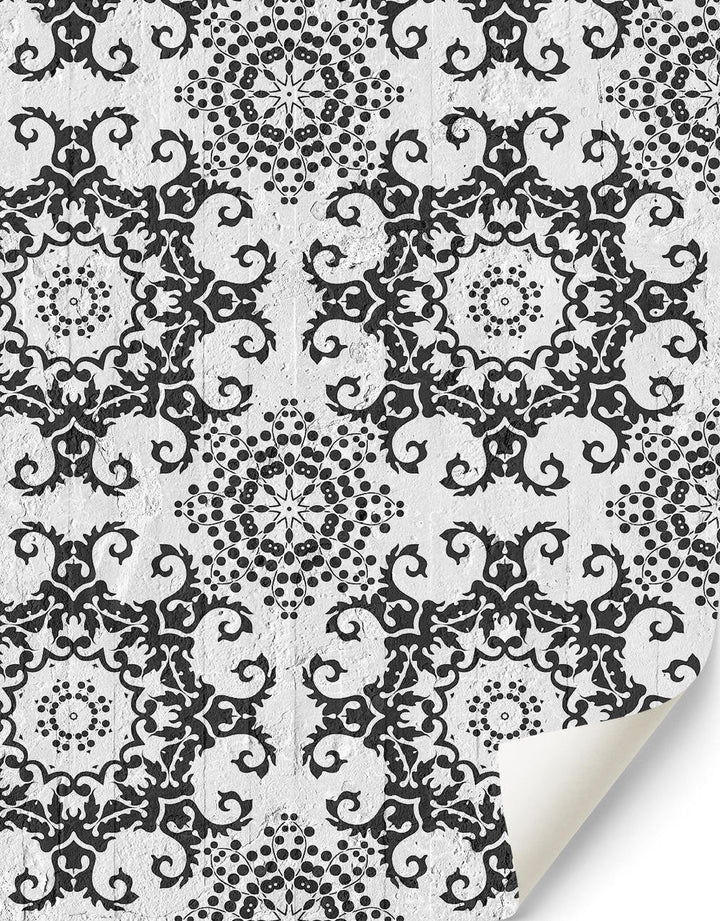 Emanuele Pangrazi Black Geometric Damask Wallpaper