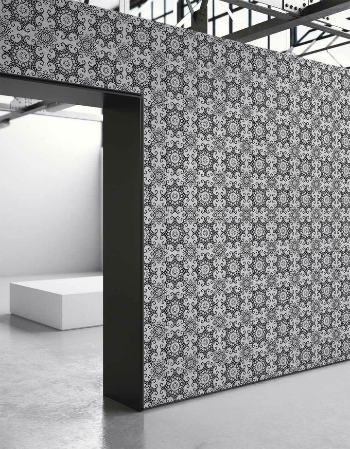 Emanuele Pangrazi Black Geometric Damask Wallpaper