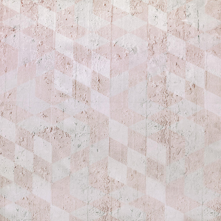 Emanuele Pangrazi Geometric Cubes Printed Fabric- Pink