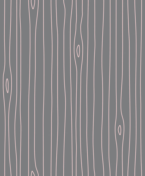 Emanuele Pangrazi Grey and Pink Woodgrain Outline wallpaper