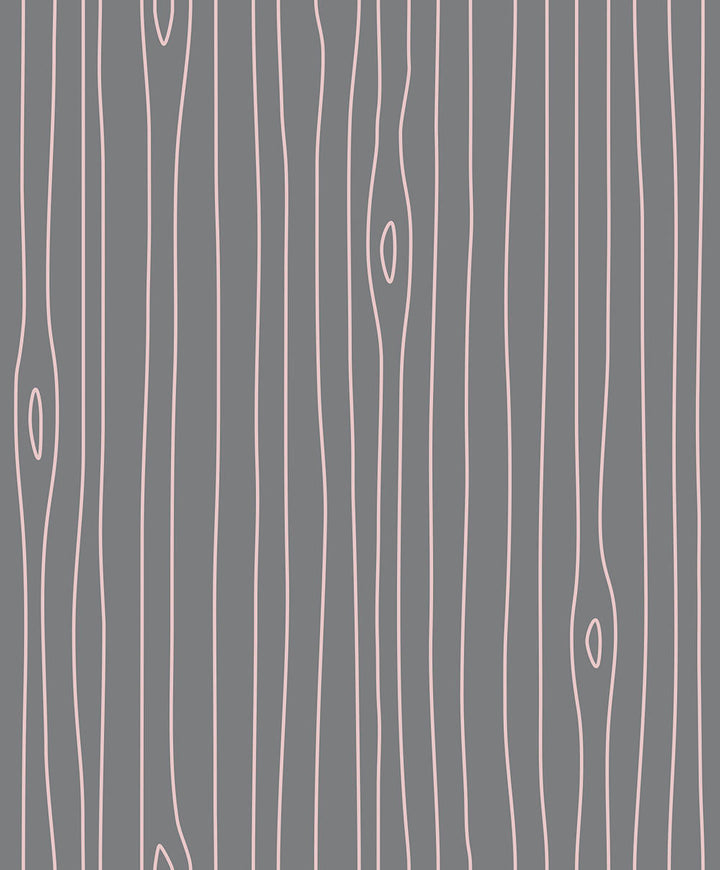 Emanuele Pangrazi Grey and Pink Woodgrain Outline wallpaper