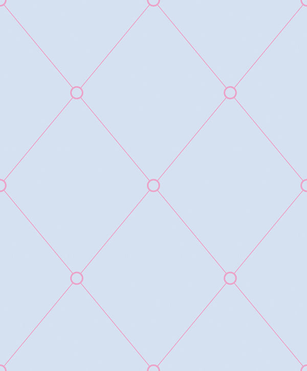 Emanuele Pangrazi Light blue and Pink Quilt Outline Wallpaper