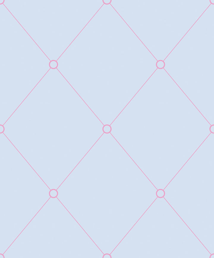 Emanuele Pangrazi Light blue and Pink Quilt Outline Wallpaper