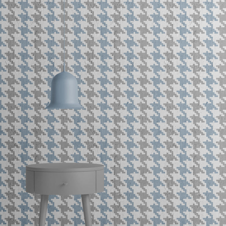 Emanuele Pangrazi Navy and Grey Pied De Poule Wallpaper