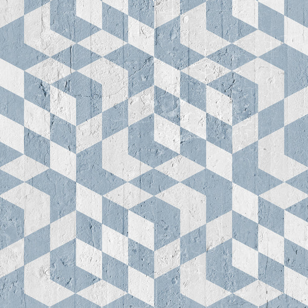 Emanuele Pangrazi Navy Geometric Cubes Wallpaper