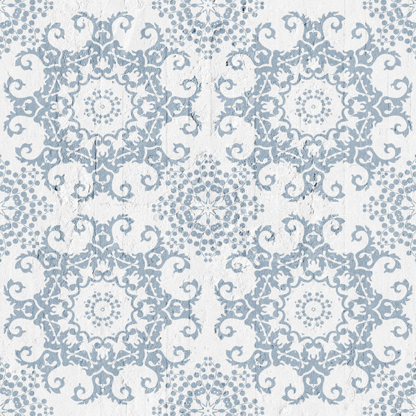 Emanuele Pangrazi Navy Geometric Damask Wallpaper