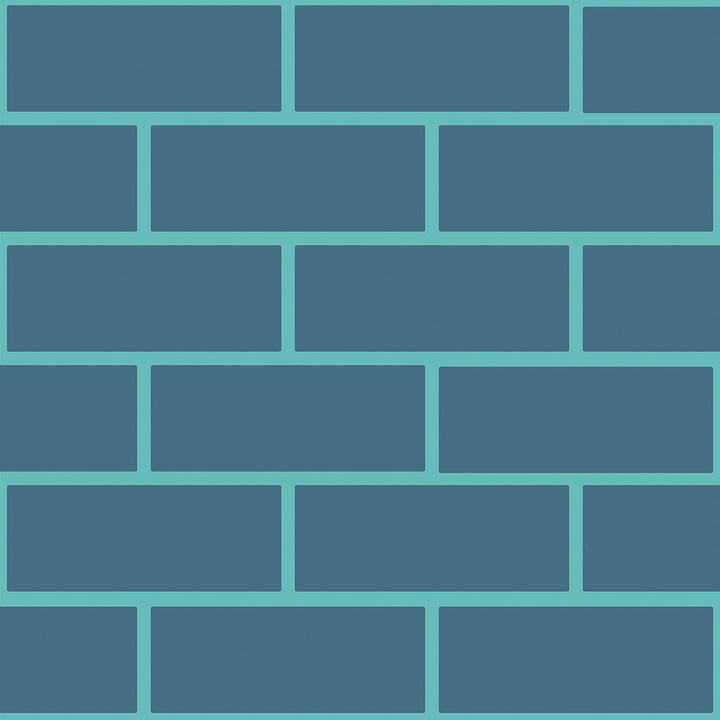 Emanuele Pangrazi Petroleum and Aquamarine Brick Outline Wallpaper