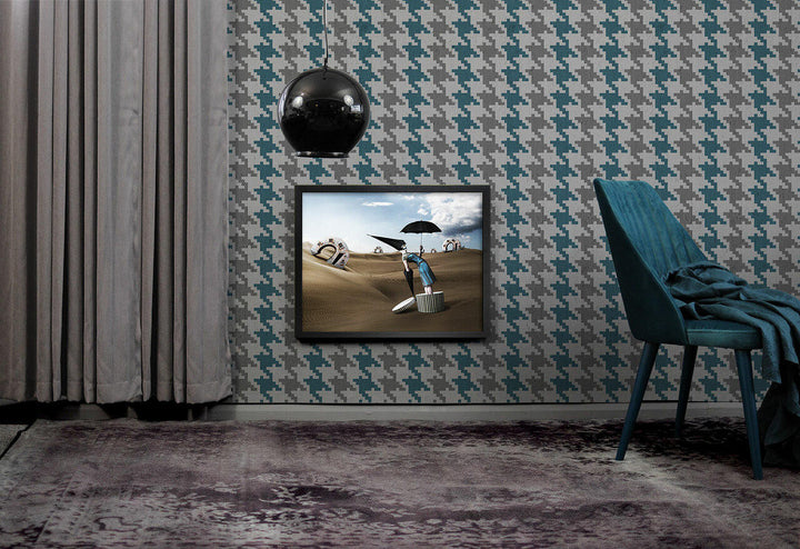 Emanuele Pangrazi Petroleum and Grey Pied De Poule Wallpaper