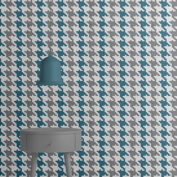 Emanuele Pangrazi Petroleum and Grey Pied De Poule Wallpaper