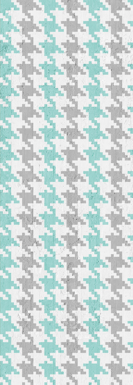 Emanuele Pangrazi Pied De Poule Wallpaper -Aquamarine and Grey