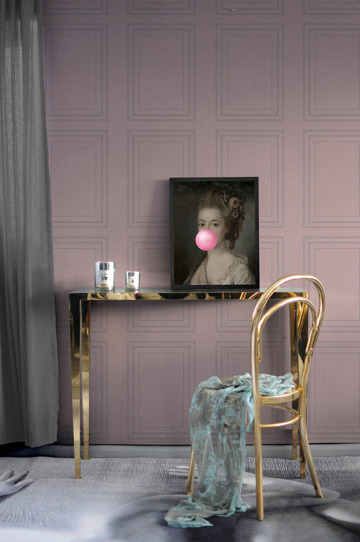 Emanuele Pangrazi Pink and Grey Panel Outline Wallpaper