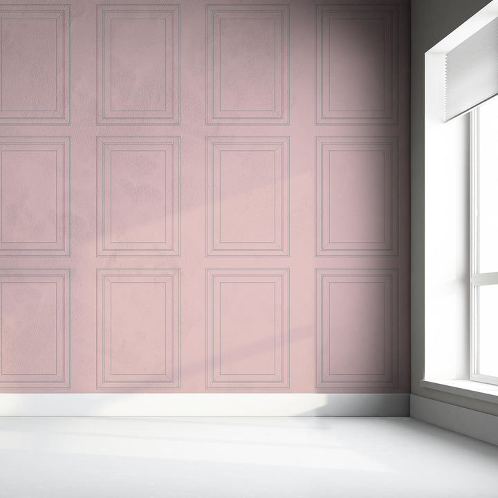 Emanuele Pangrazi Pink and Grey Panel Outline Wallpaper