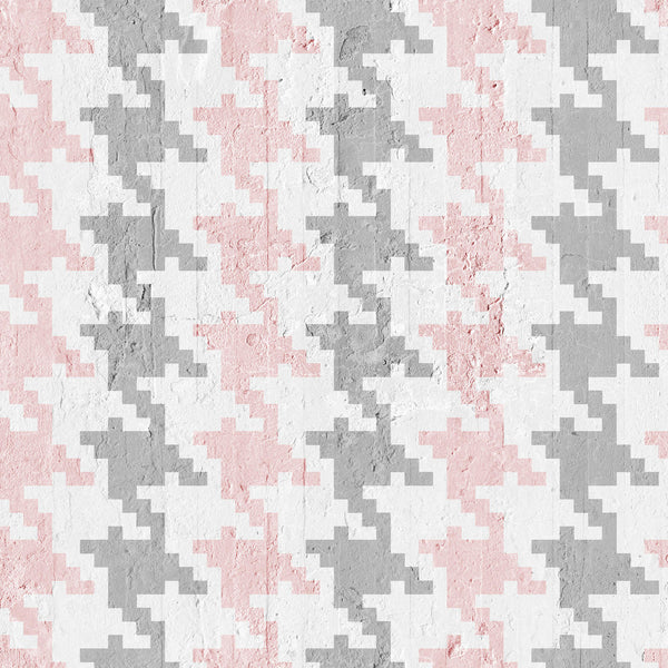 Emanuele Pangrazi Pink and Grey Pied De Poule wallpaper