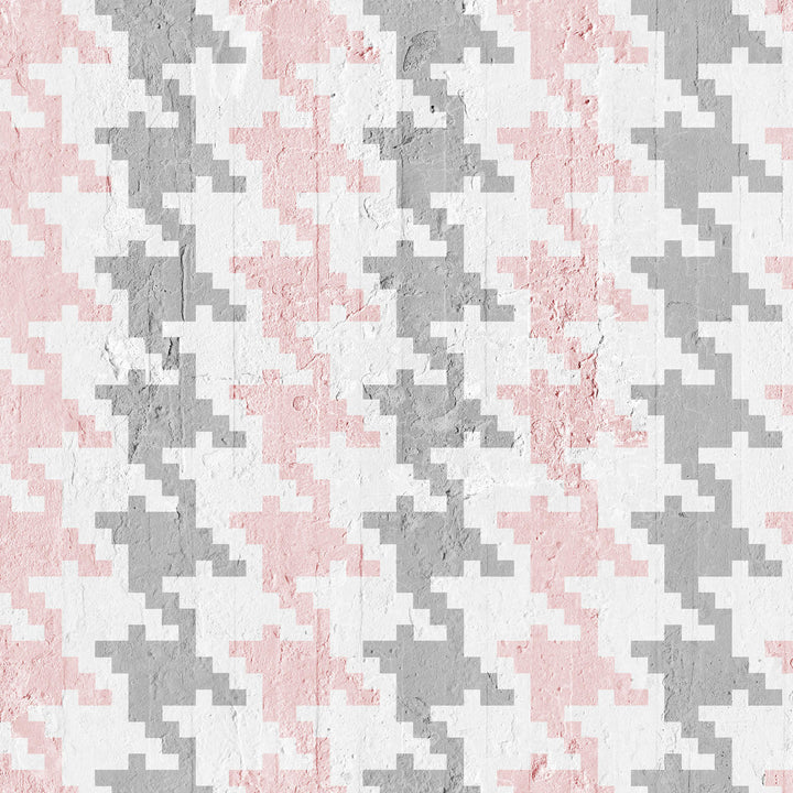 Emanuele Pangrazi Pink and Grey Pied De Poule wallpaper