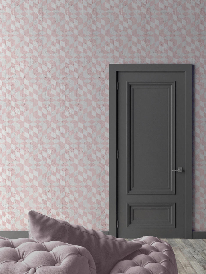 Emanuele Pangrazi Pink Geometric Cubes Wallpaper