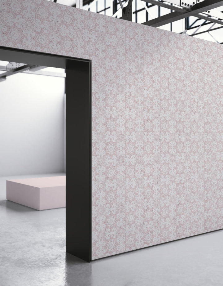 Emanuele Pangrazi Pink Geometric Damask Wallpaper