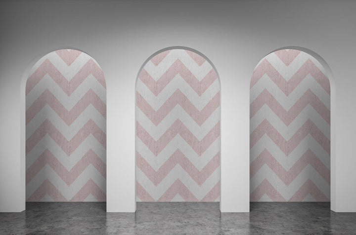 Emanuele Pangrazi Pink Geometric Stripes Wallpaper