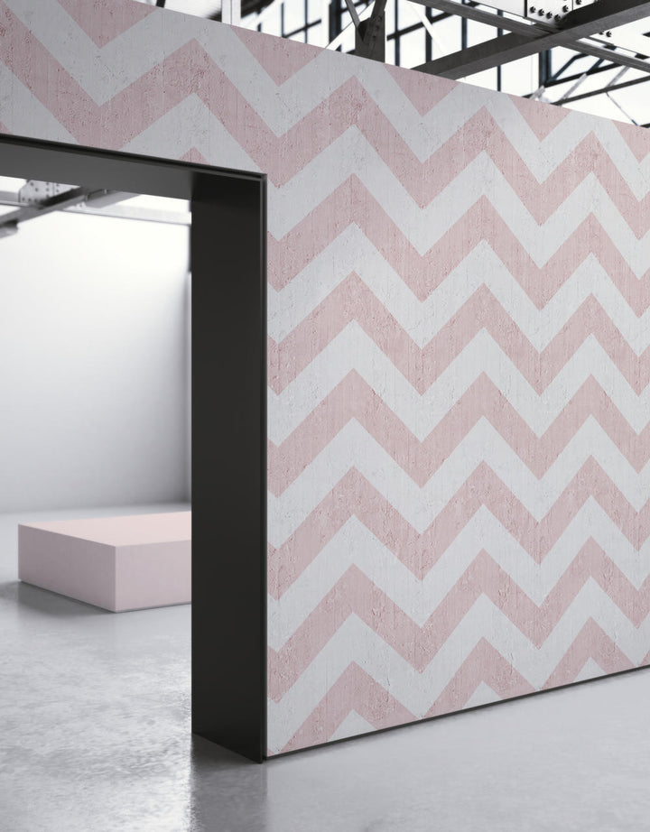 Emanuele Pangrazi Pink Geometric Stripes Wallpaper