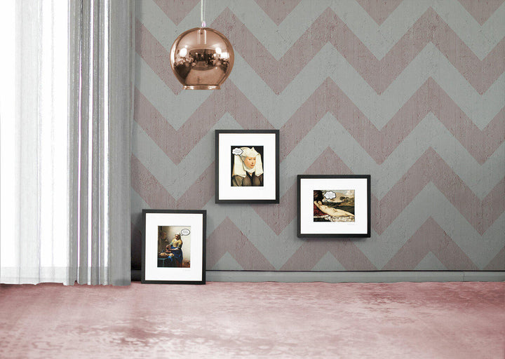 Emanuele Pangrazi Pink Geometric Stripes Wallpaper