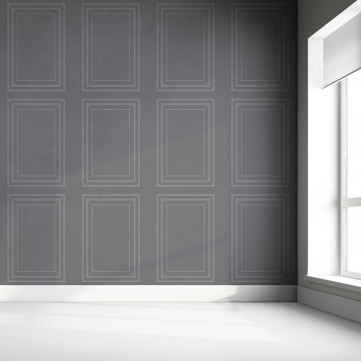 Emanuele Pangrazi Tonal Grey Panel Outline Wallpaper