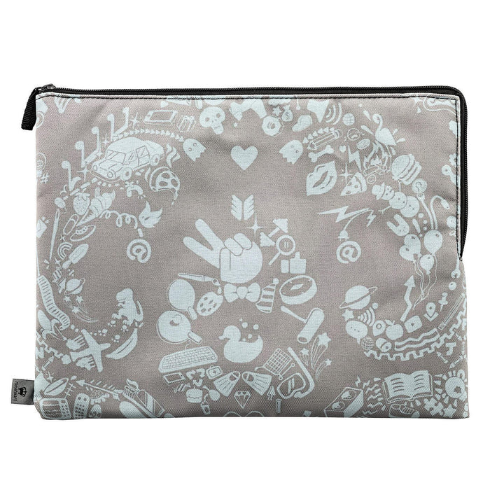 Kirin Young Grey and Blue New World Damask Clutch