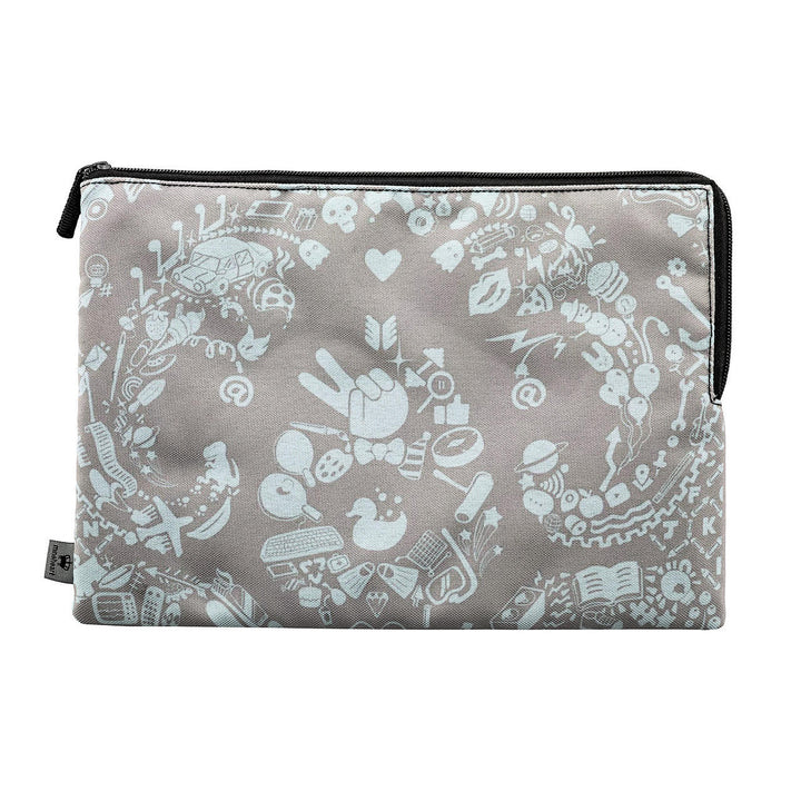 Kirin Young Grey and Blue New World Damask Clutch