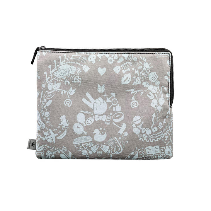 Kirin Young Grey and Blue New World Damask Clutch