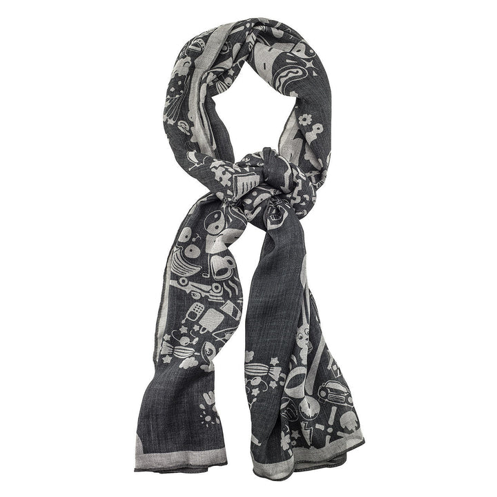 Kirin Young New World Damask Scarf- Grey and Grey