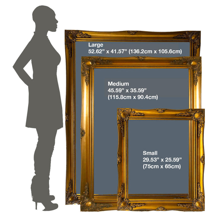 Ornate frame size options for Gold colour