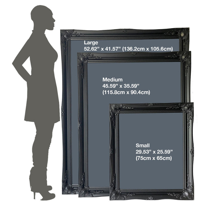 Ornate frame size options for Black colour