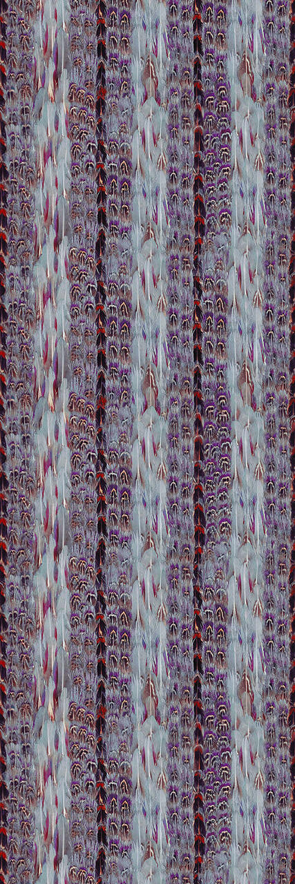 Kirin Young Tropical Feathers Purple and Red wallpaper