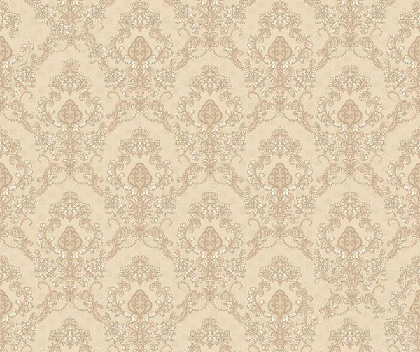 Mineheart Audley Damask Pattern Wallpaper- Cream