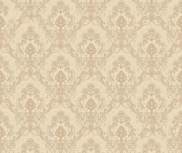 Mineheart Audley Damask Pattern Wallpaper- Cream