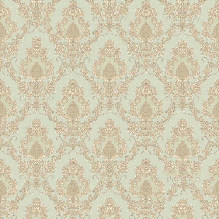 Mineheart Audley Damask Pattern Wallpaper- Mint Green