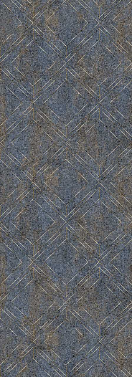 Mineheart Geometric Trellis Rustic wallpaper - Grey blue