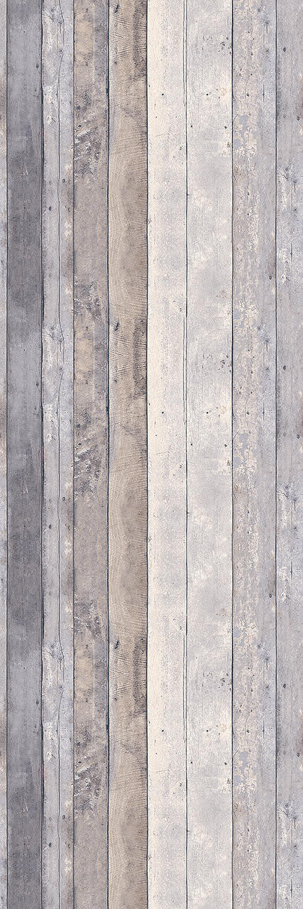 Mineheart Rustic Wood Effect Panel Wallpaper Grey and Beige