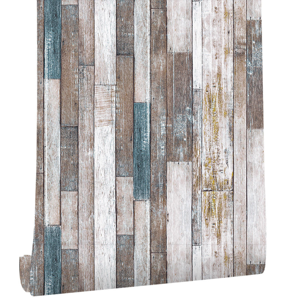 Rustic Wood Wallpaper | Blue Wood Effect Wallpaper | Mineheart