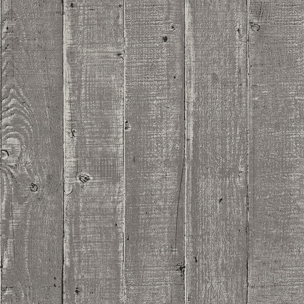 Mineheart Rustic Wood Effect Panel Wallpaper Natural Grey